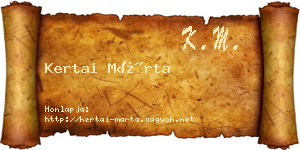 Kertai Márta névjegykártya